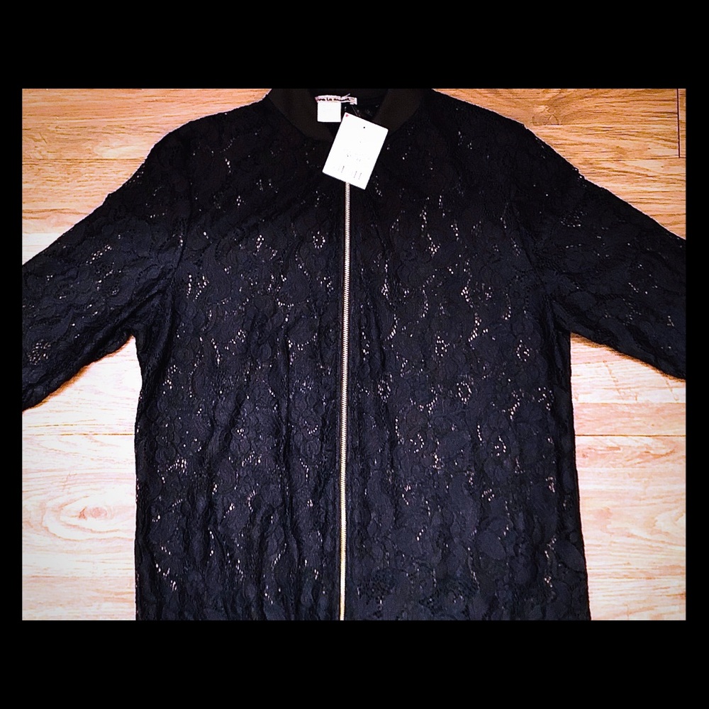 Juniors Lace Zip up Long-Sleeve Jacket-New